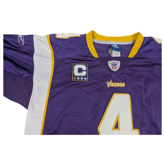 Reebok Brett Favre 4 Minnesota Vikings On-Field NFL Jersey Purple Sz 48 Stitched - Picture 3 of 11